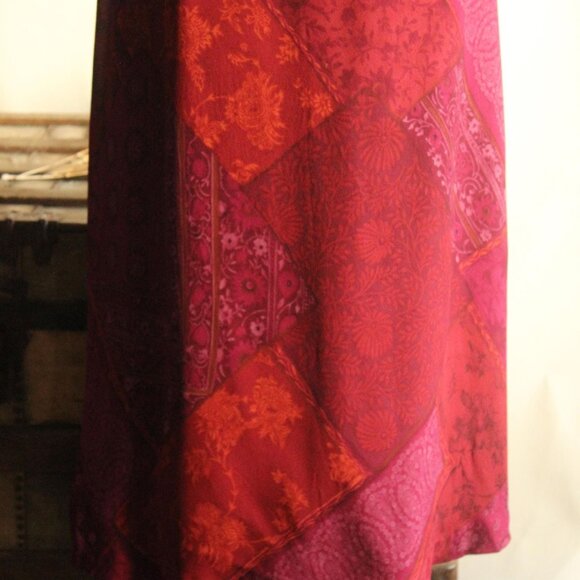 Vintage 1990s Dress, Jones New York Silk Burgundy Floral Print, Size 8 - Picture 3 of 12